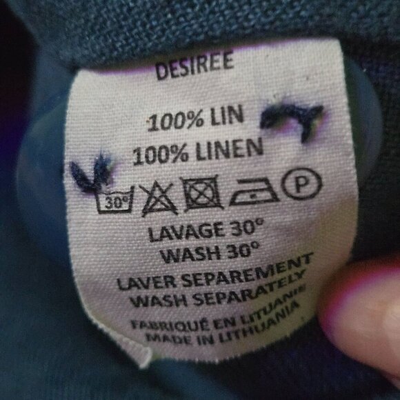 Zyga Lin'n Laundry Desiree Blue 100% Linen Blazer Size 46 - Picture 4 of 5